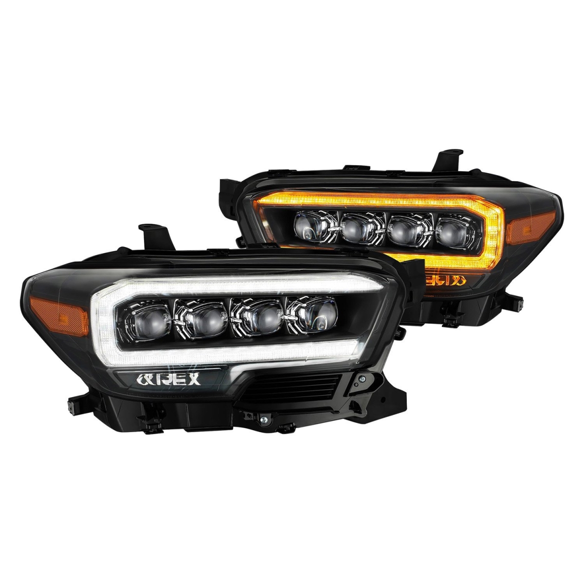 880705 Nova-Series Mid-Night Black Sequential DRL Bar Projector LED Headlights for 2014-2015, 2019-2020 Toyota Tacoma