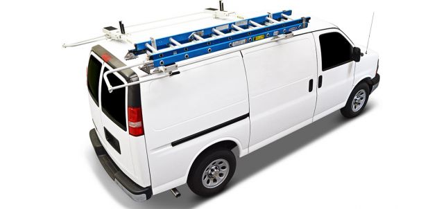 Kargomaster 4GMSDD Drop Down Double Ladder Rack Kit - GM Low Roof Transit