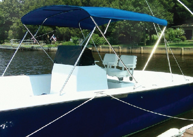 A4681UB10 46 x 36 x 79-84 in. Mossy Oak Shadow Grass Polyester 3-Bow Ready to Assemble Bimini Top Kit, Cadet Grey