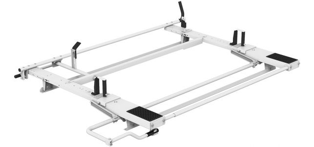 Picture of Kargomaster 4TCACD Combo HD Aluminum Ladder Rack Kit - Drop Down Clamp & Lock - Transit Connect