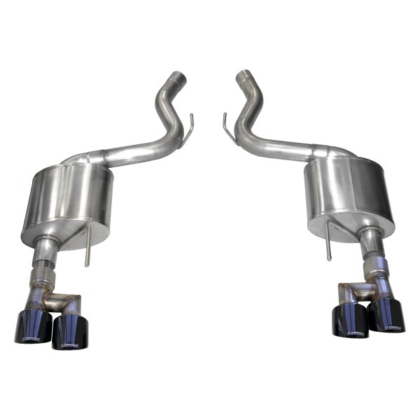 21039BLK Sport 304 Stainless Steel Axle-Back Exhaust System with Quad Rear Exit for 2018-2019 Ford Mustang, Black