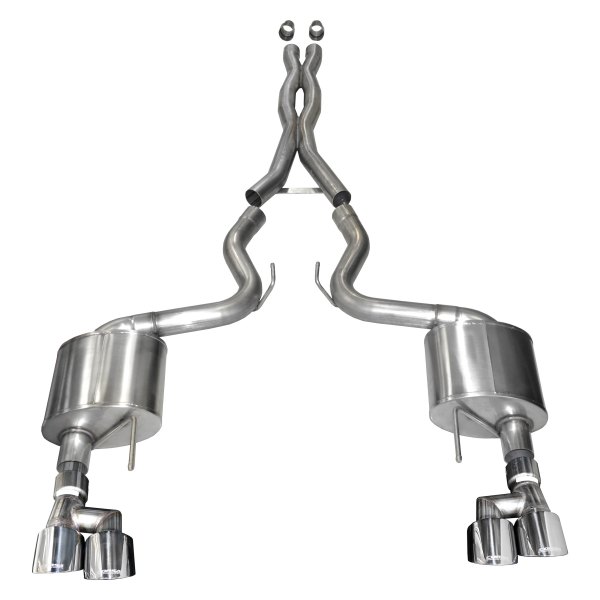 21042 Sport 304 Stainless Steel Cat-Back Exhaust System with Quad Rear Exit for 2018-2019 Ford Mustang