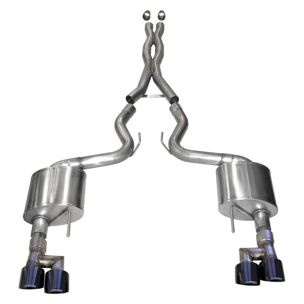 21042BLK Sport 304 Stainless Steel Cat-Back Exhaust System with Quad Rear Exit for 2018-2019 Ford Mustang, Black