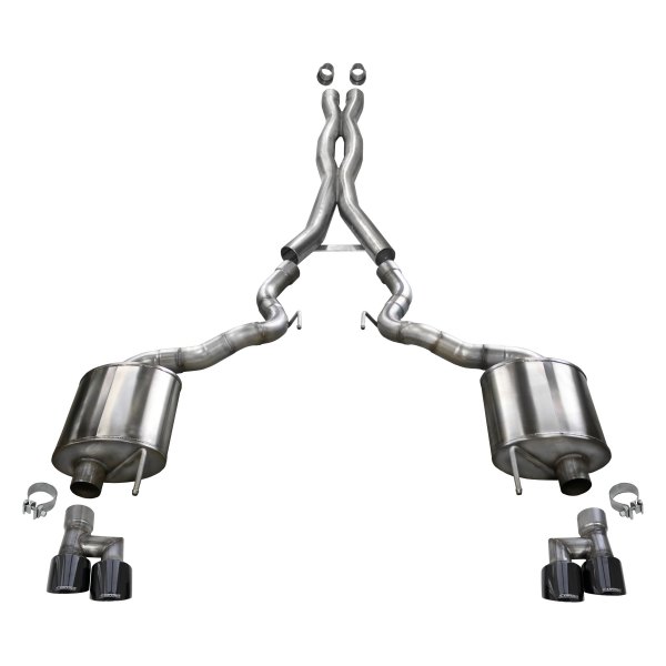 21048BLK Xtreme 304 Stainless Steel Cat-Back Exhaust System with Quad Rear Exit for 2019 Ford Mustang, Black