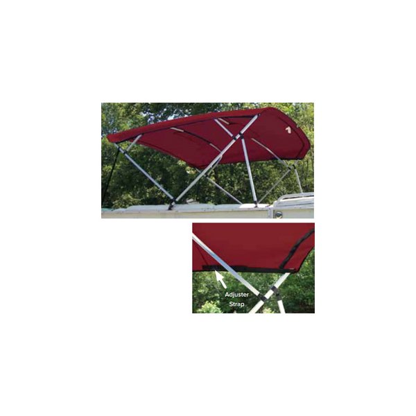 8PONRCLA02 8 x 96-102 in. Jet Black Sunbrella Acrylic 4-Bow Pontoon Canvas Bimini Tops