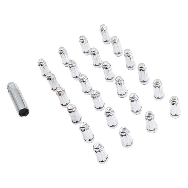 63K648 Chrome Cone Seat Spline Lug Wheel Installation Kit without Valve Stems for 2008-2018 Buick Enclave