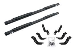 104404787T 4 x 87 in. 1000 Series Cab Length Oval Side Steps for 2019 Silverado Sierra 1500, Textured Black Powder Coat -  GO RHINO, G26-104404787T