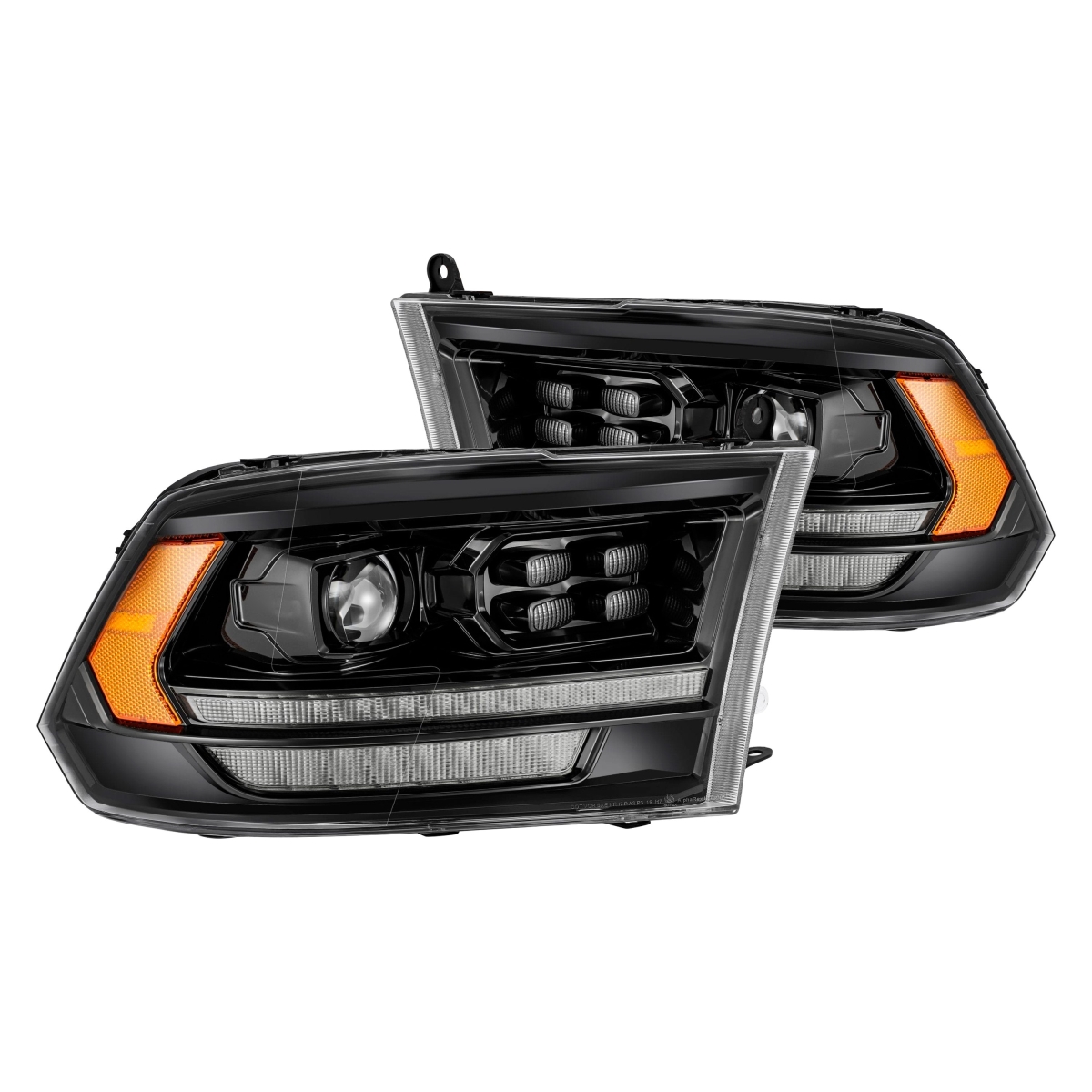 Picture of AlphaRex USA 880520 Luxx-Series DRL Bar Projector LED Headlights with Sequential Turn Signal&#44; Black