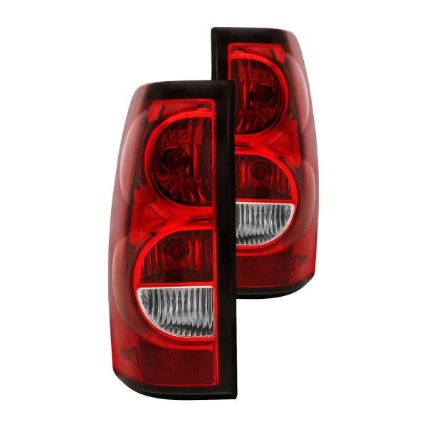 Picture of Anzo 311302 Factory Style Tail Lights for 2004-2007 Chevy Silverado 1500&#44; Chrome & Red