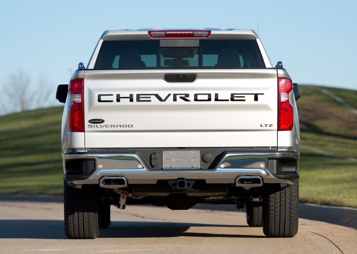 55551GM Stamped Version Chevrolet Letters Tailgate Emblem - Polished Stainless Steel for 2019-2020 Chevy Silverado 1500