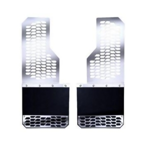 78175 Rear Hex Shield Pattern Brushed Stainless Steel Mud Flaps