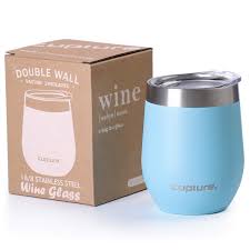 12 oz Glacier Stainless Steel Tumbler, Blue Aster