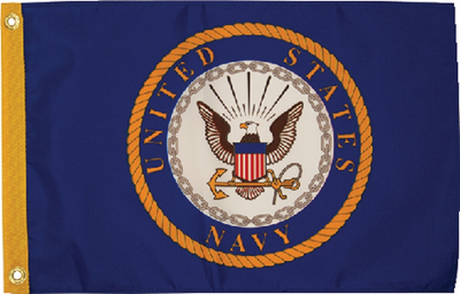 1619 12 x 18 in. US Seal Flag, Navy