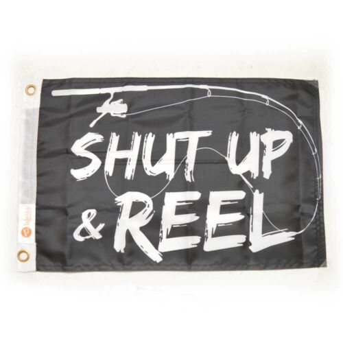 Taylor Made 1622 12 x 18 in. Shut Up & Reel Pirate Flag, Black & White