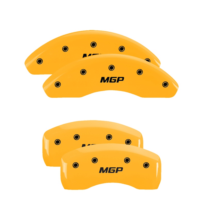 10250SMGPY Caliper Covers Engraved Front - Yellow - Set of 4