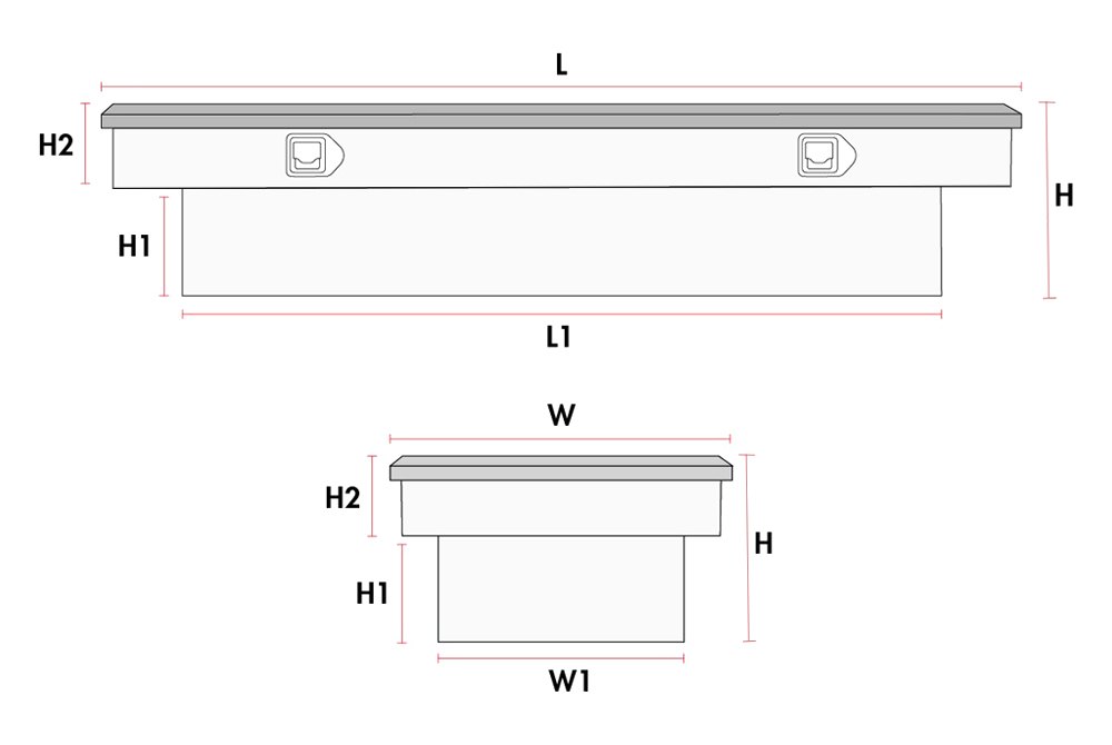 Picture of Dee Zee DZ8370WH Crossover Tool Box Red Label Standard Dual Lid Gull Wing for 1988-1993 Chevy C1500