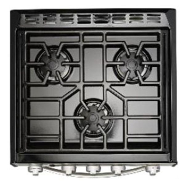 Picture of Suburban 3632A 3 Burners Slide-In 5800 RTU RV Cooktop with Deluxe Grate & Clear Glass Cover RV Cooktop&#44; Silver