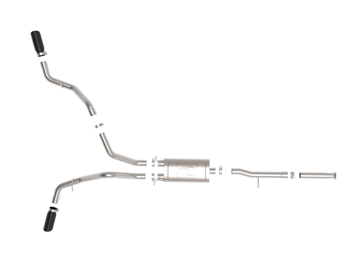 Stainless Steel, With Muffler, 3 Inch Pipe Diameter, Single Exhaust With Dual Exit, Side Exit