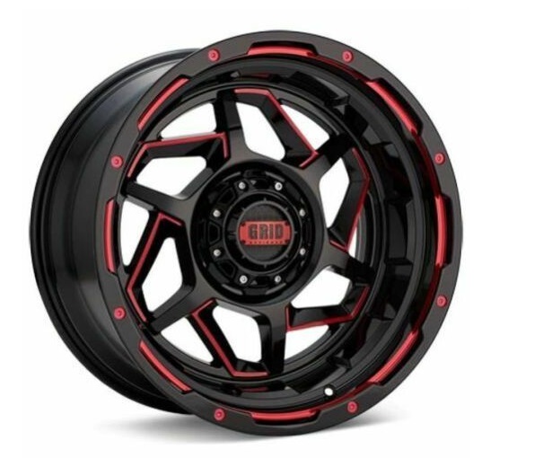 D29635E158 20 x 9 in. Size 6 x 135 Bolt Pattern  for 2018 Audi A3, Black with Red Accent