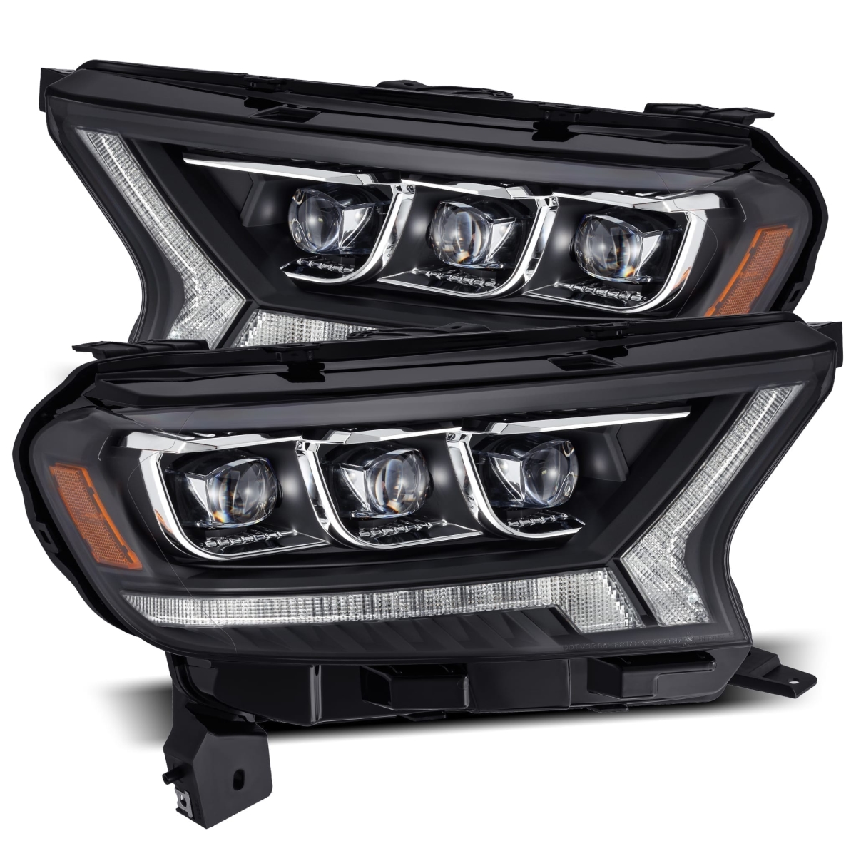 Picture of AlphaRex USA 880124 Sequential DRL Bar Projector LED Headlights for 2019-2021 Ford Ranger&#44; Black