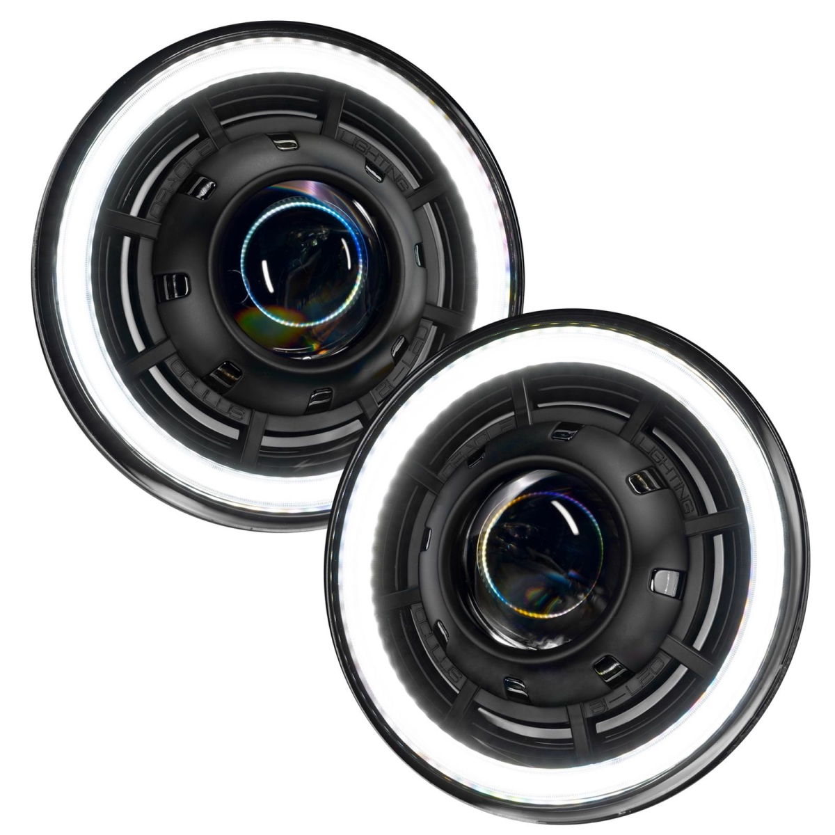5876001 7 in. Oculus Bi-LED Projector Headlights for 2007-208 Jeep Wrangler