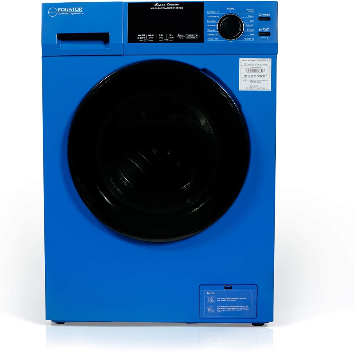 Picture of Pinnacle 215500B 18 lbs Super Combination All in 1 Ventless Home Washer Dryer&#44; Blue