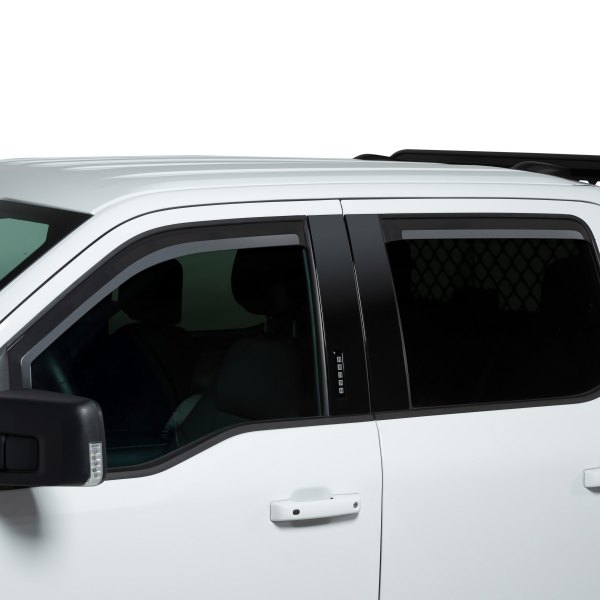 680244 Channel Element Front Window Visors for 2019-2021 Chevy Silverado 1500 & 2019-2021 GMC Sierra 1500, Matte Black