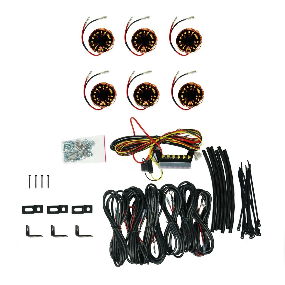 91041 Cyclone V2 LED Rock 6-Light kit, Amber -  PowerPlay, PO3585804