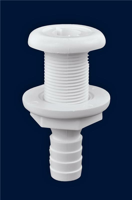 38721 0.63 in. Thru Hull Connector for Hose, White