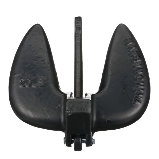 9935B1 12.75 in. Solid Cast Iron PVC Navy Boat Anchor, Black
