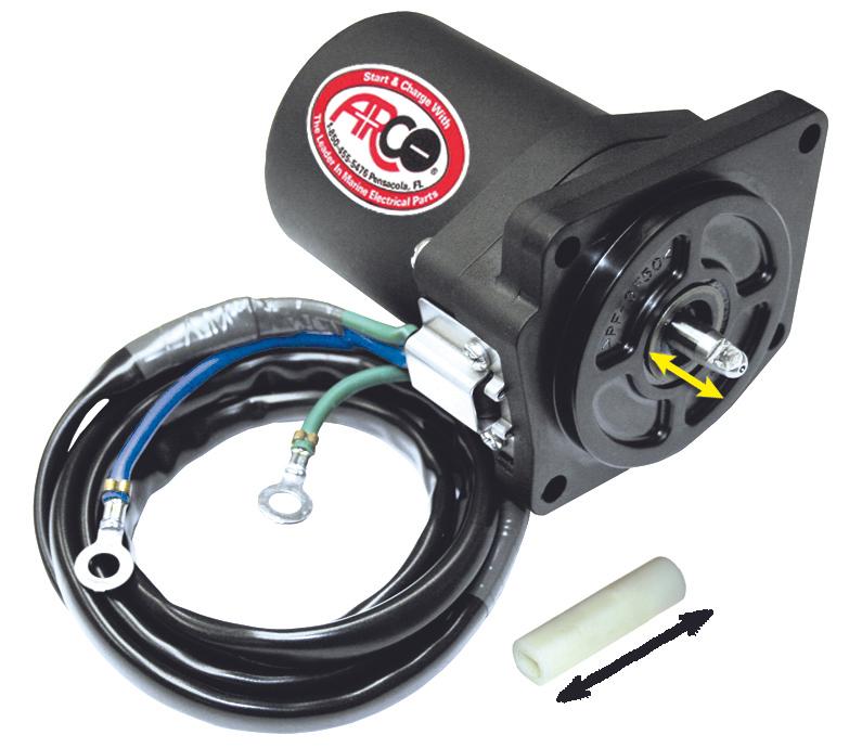 Replacement Outboard Tilt Trim Motor - Yamaha-4 Bolt, 5/8in Flat Blade Shaft