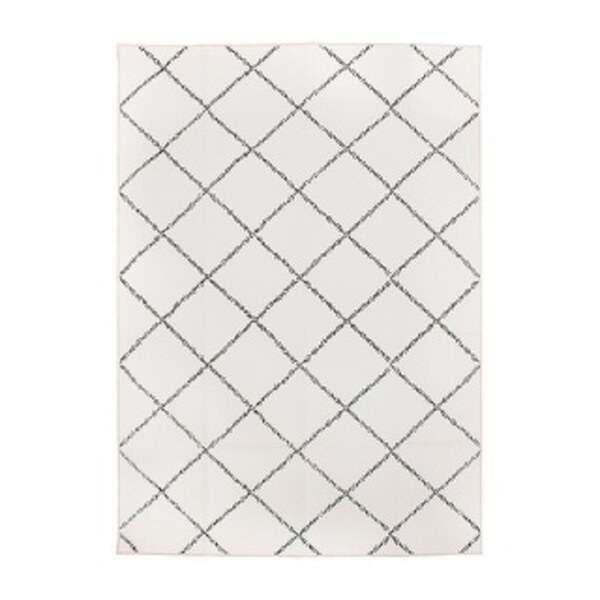 340717WEB 5 x 7 ft. My Magic Carpet Medina Moroccan Trellis Washable Reactangle Area Rug, Ivory