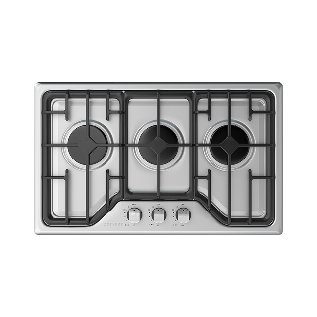 Picture of NatQuality AG300S Deluxe Built-In Gas Cooktop 3-Burner