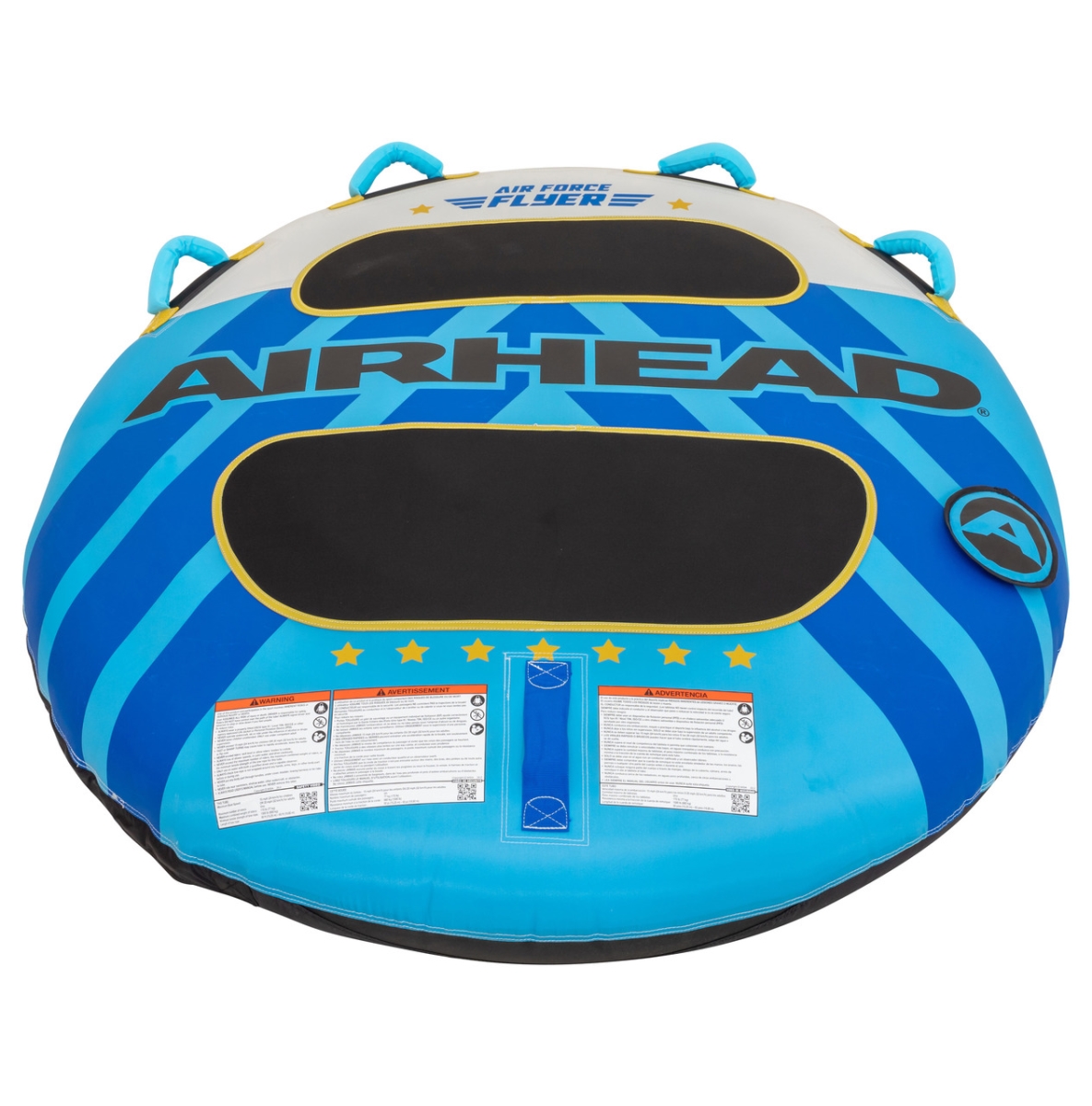 Picture of Airhead AHFL1646D 60 in. Airhead Air Force Flyer Towable&#44; Black&#44; Blue & White - 1 Rider