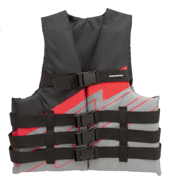 3008404ABR Bolt 4-Buckle Life Vest, Black, Grey & Orange - Small
