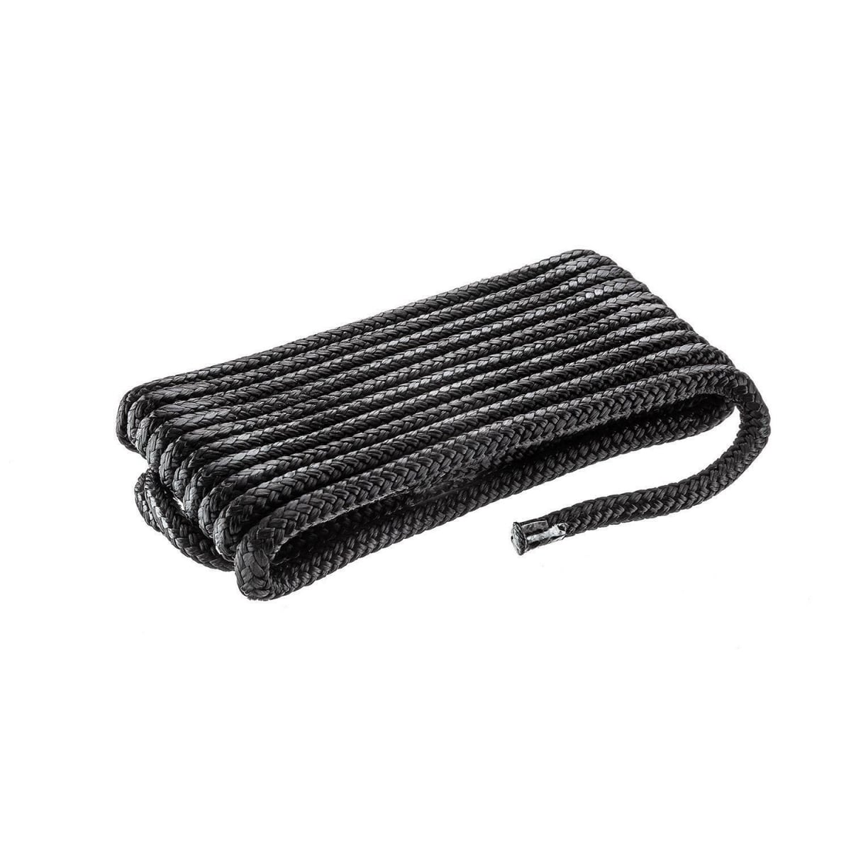1176047 0.37 in. x 15 ft. Double Braided Nylon Rope, Black