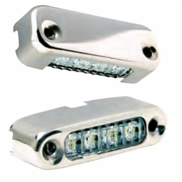 6350B7 LED Micro Lights, Blue - Stainless Steel Bezel - Vertical Mount