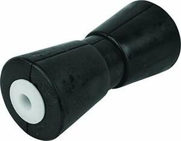 112151 8 in. Rubber Heavy-Duty Keel Roller, Black