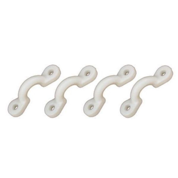 3407WP Bimini Top Pad Eye, White - Pack of 4