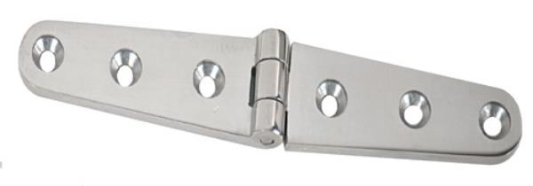 S3430C 6 in. HD Stamped Stainless Steel Strap Hinge, Silver