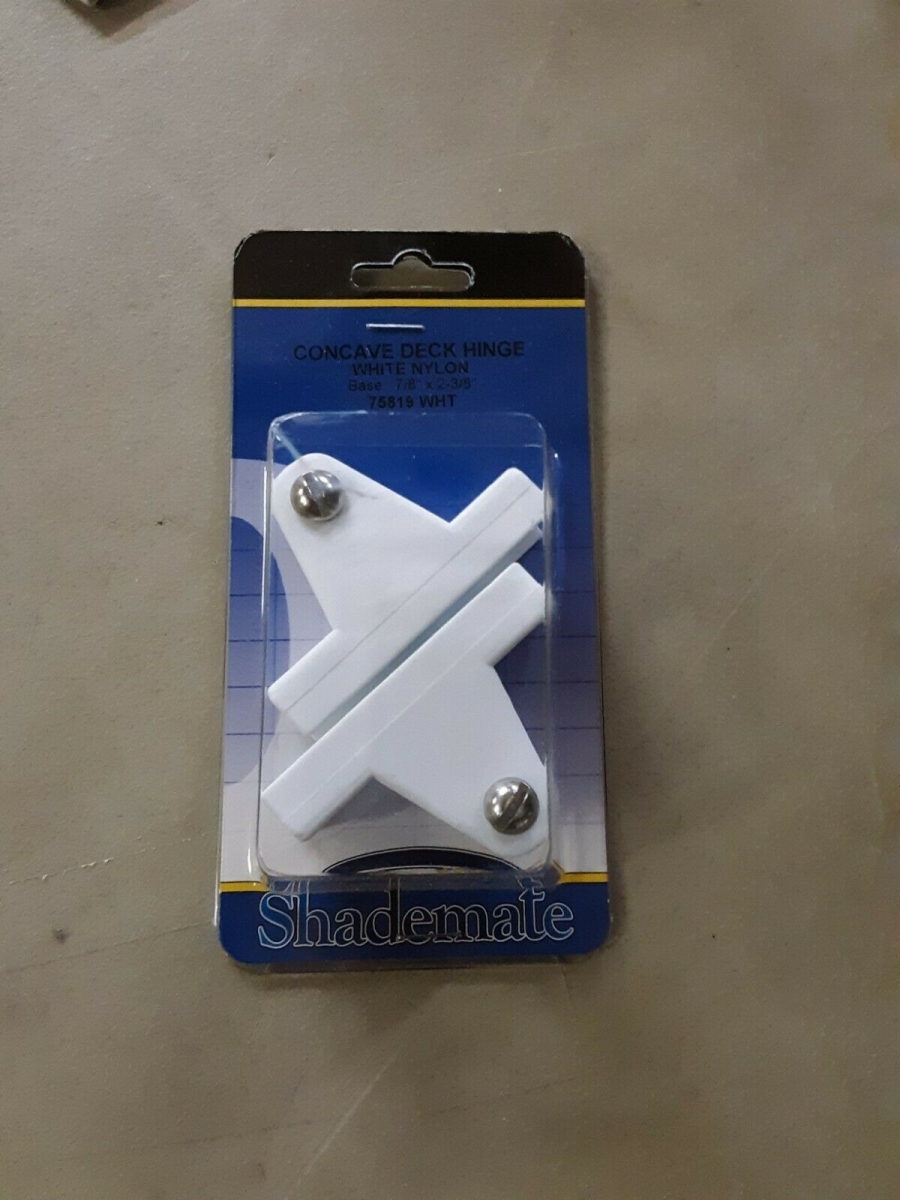 White Nylon Concave Base Deck Hinge, PR