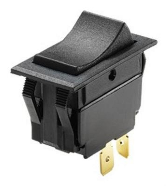 Whitecap Industries S8051C on & Off Rocker Switch, Black