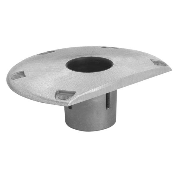 2383221 7 x 9 in. Clear Coat Aluminum D-Shaped Socket Base for 2.37 in. Post