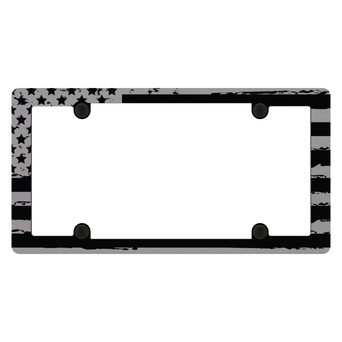 31250 American Flag License Plate Frame - Matte Black - Standard Size - UV Resistant