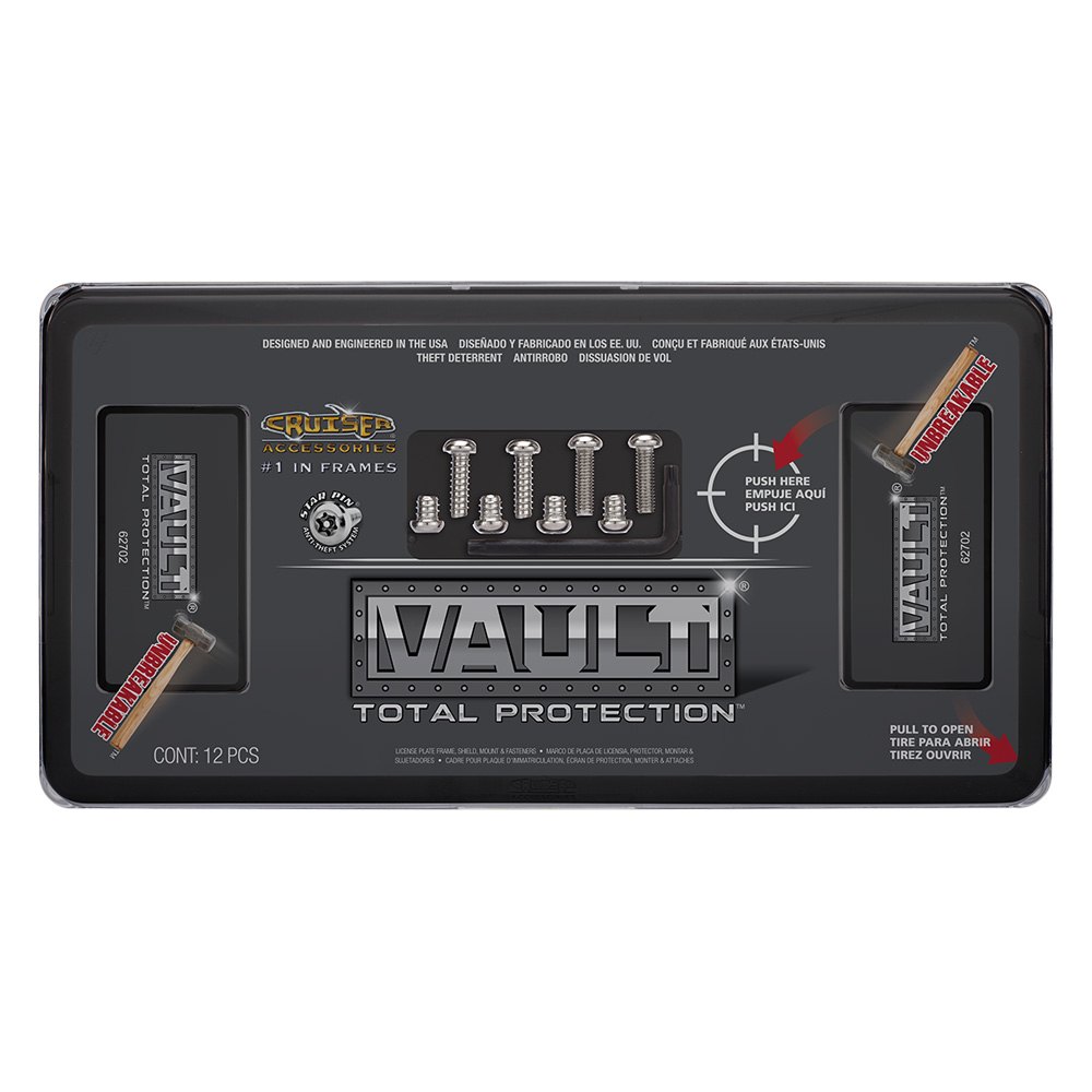 62702 Frame, Shield & Hardware License Plate, Black & Smoke