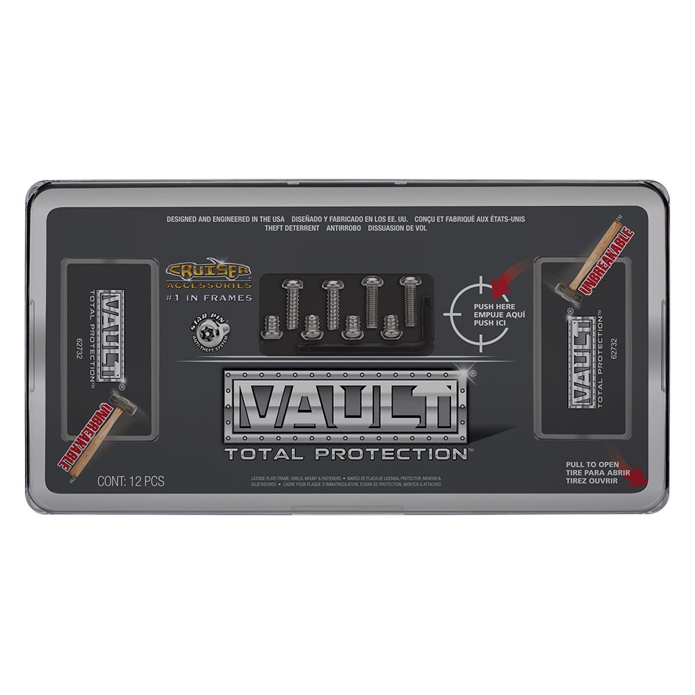 62732 Frame, Shield & Hardware License Plate, Chrome & Smoke