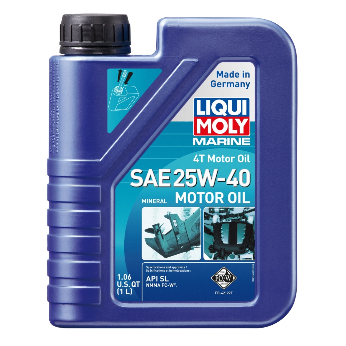 LIQ-20546 Marine 25W-40 4T Engine Oil, 1 ltr -  LIQUI MOLY
