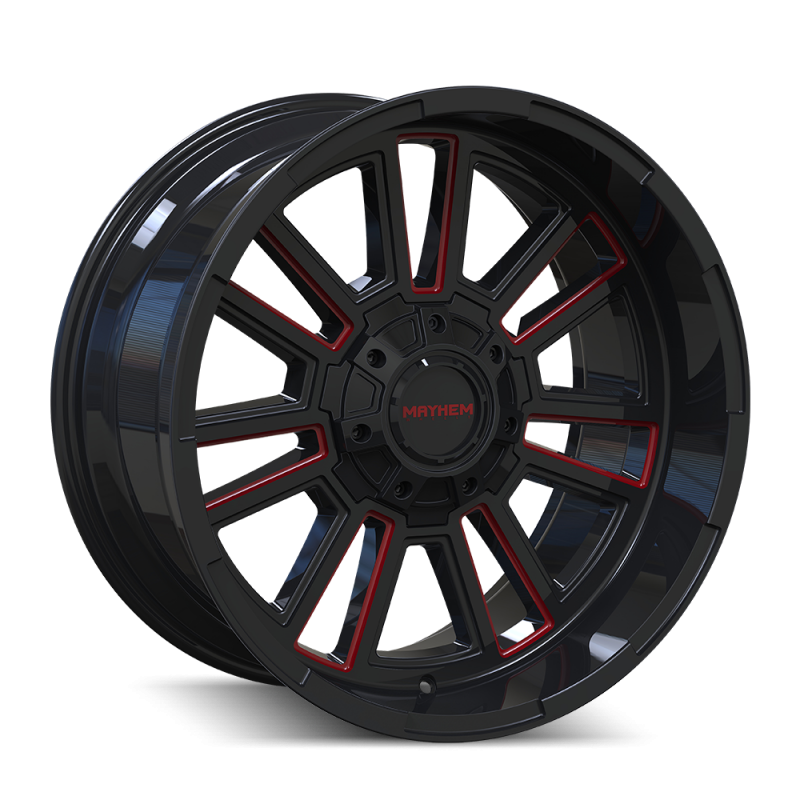 Mayhem Apollo 8115 Gloss Black/Milled with Prism Red Accent Wheels (245416)