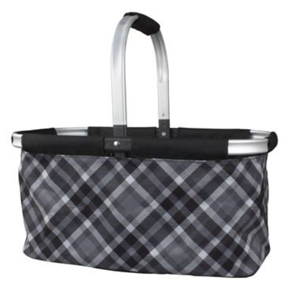 Picture of Camp Casual CC010GPB Plaid Folding Picnic Basket&#44; Gray