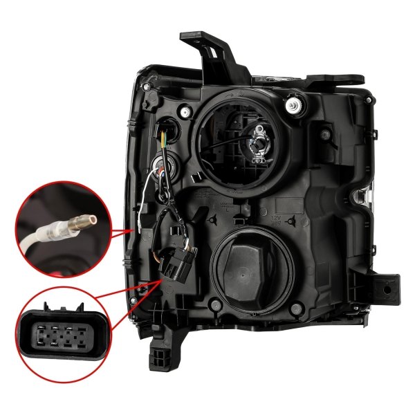 880226 PRO-Series Jet Black LED DRL Bar Projector Headlights for 2015-2019 Chevy Silverado 2500